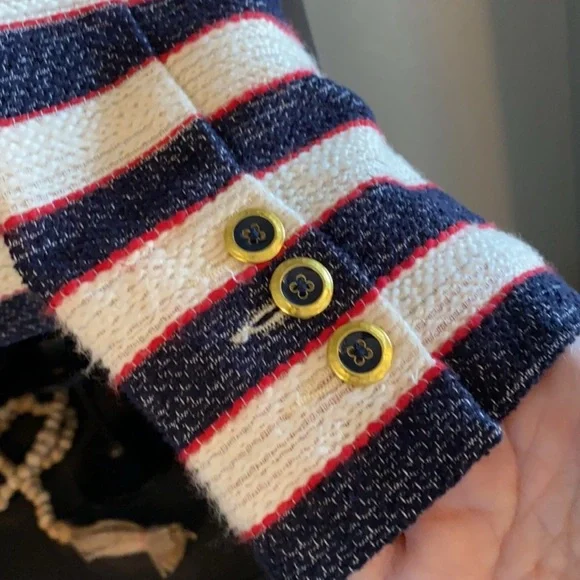 CAbi Navy and White Striped Blazer NWT - Picture 6 of 11